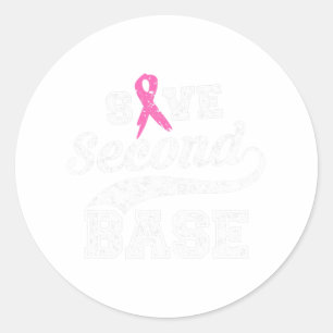 Zweiter Basispink-Ribbon-Brustkrebs-Bewusstsein Runder Aufkleber