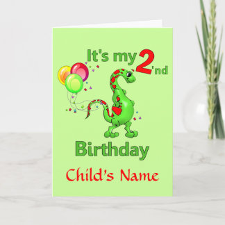 Zweiter Geburtstag Dinosaurier Karte