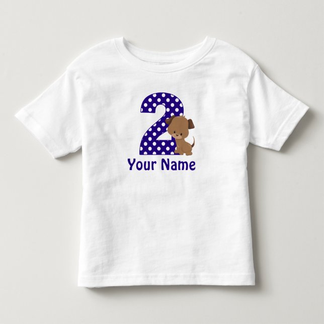 Zweiter Geburtstagskinder Welpenhund Kleinkind T-shirt (Vorderseite)