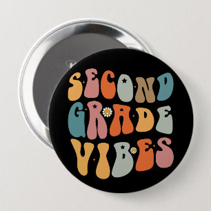 Zweiter Grade Vibes zurück zur Schule Groovy Schoo Button
