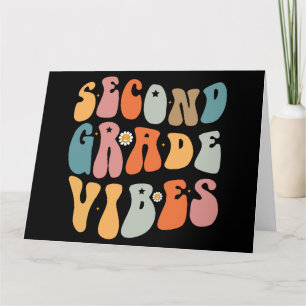 Zweiter Grade Vibes zurück zur Schule Groovy Schoo Dankeskarte