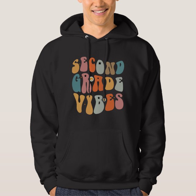 Zweiter Grade Vibes zurück zur Schule Groovy Schoo Hoodie (Vorderseite)
