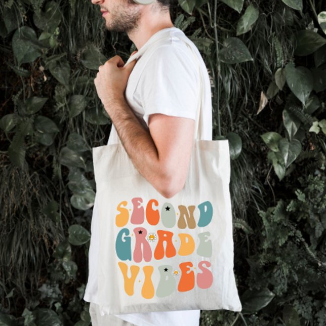 Zweiter Grade Vibes zurück zur Schule Groovy Schoo Tragetasche (Von Creator hochgeladen)