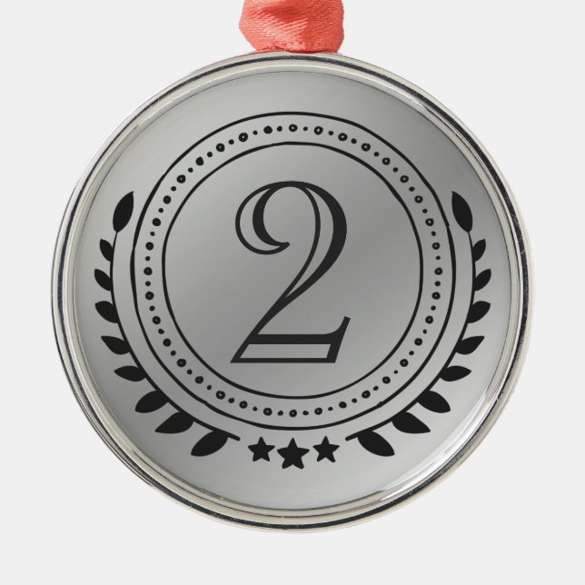 Zweiter Platz Ehre Silbermedaille auf Silver Gradi Silbernes Ornament (Vorne)