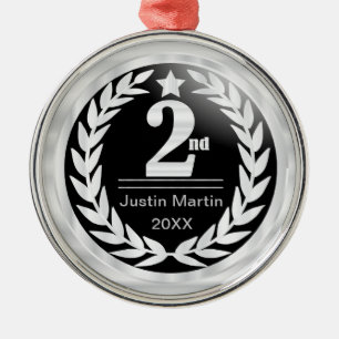 Zweiter Platz in der Schwarz-Weiß-Medaille Ornament Aus Metall