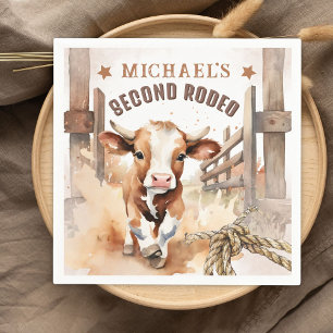 Zweiter RODEO Wild West Bull Cowboy 2. Geburtsta Serviette