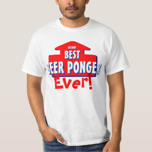 Zweites Best-Bier Ponger überhaupt lustiges T-Shirt