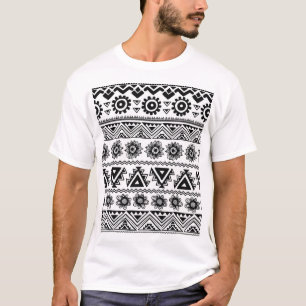 Zweites ethnisches, nahtloses Stammesmuster. T-Shirt
