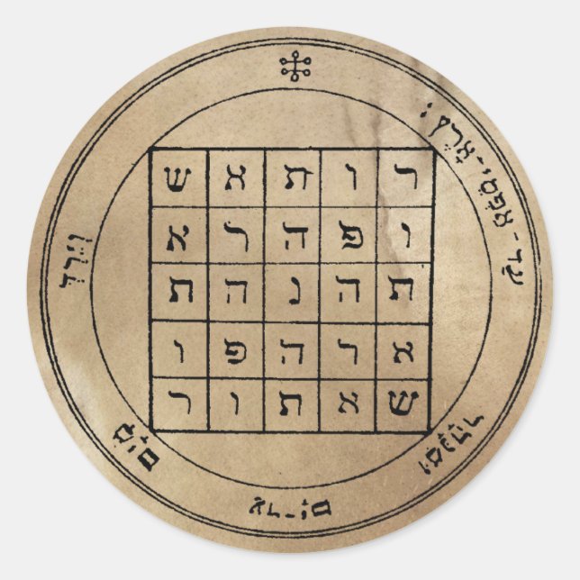 Zweites Pentagramm Saturn Runder Aufkleber (Vorderseite)