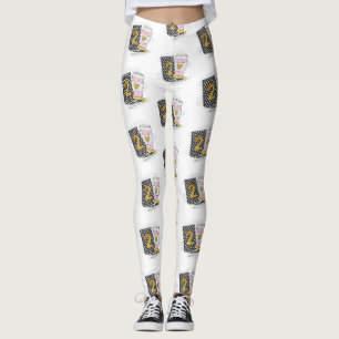 Zweitklasslehrer-Polka-Dot-Kaffee Leggings