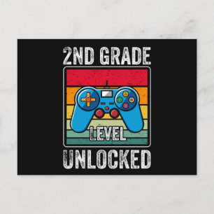 Zweitklässler-Gamer, erster Schultag, Geschenk für Postkarte