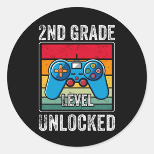 Zweitklässler-Gamer, erster Schultag, Geschenk für Runder Aufkleber