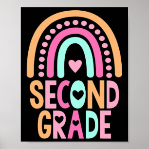 Zweitklässler Regenbogen Mädchen Jungen Lehrer Süß Poster