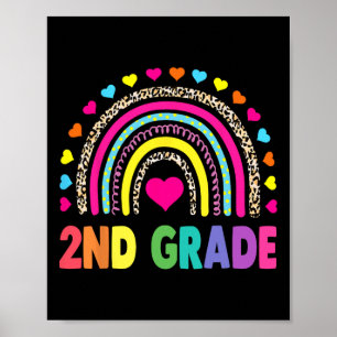 Zweitklässler-Regenbogen-Mädchen-Jungen-Lehrer-Tea Poster