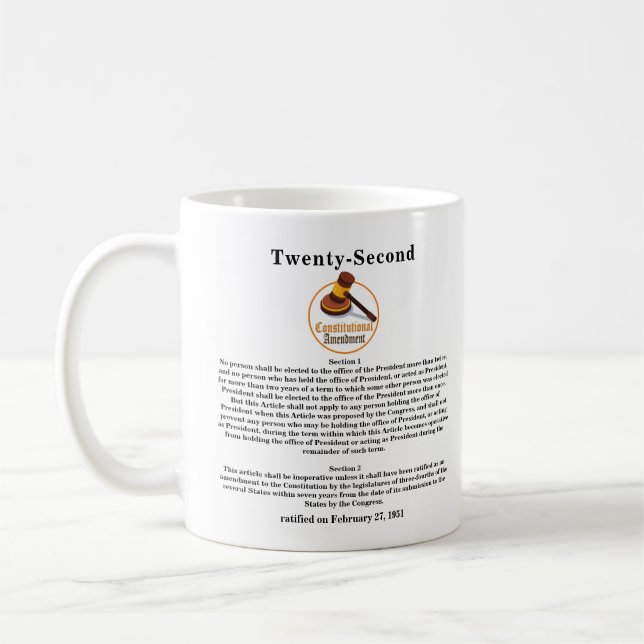 Zweiundzwanzigste (22.) Verfassungsänderung Kaffeetasse (Links)