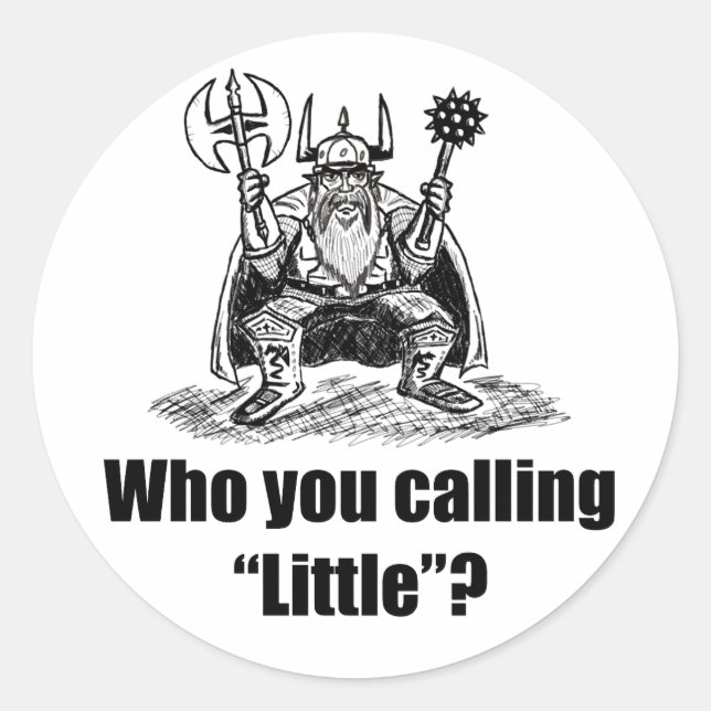 Zwerg-BW Runder Aufkleber (Vorderseite)