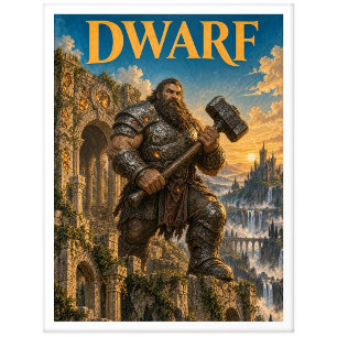 Zwerg, Gothic Fantasy Monster Postkarte