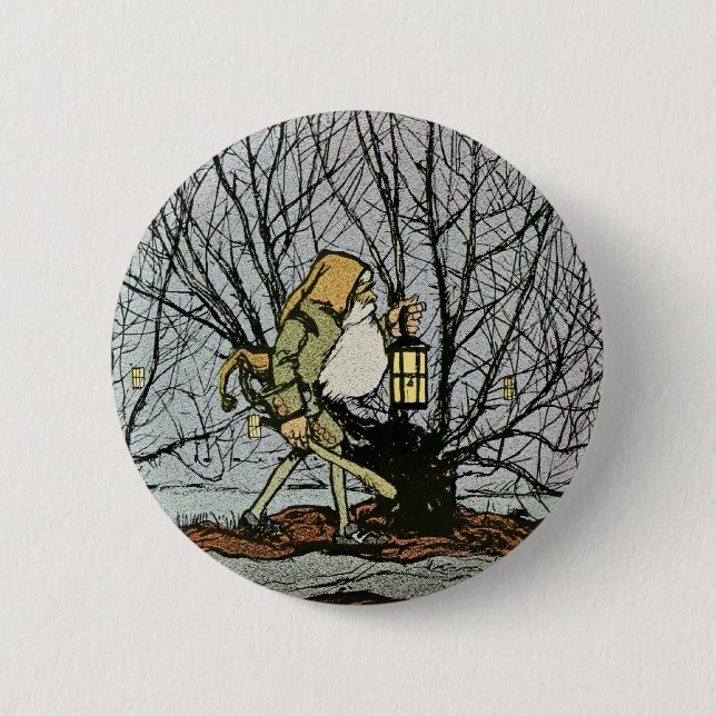 Zwerg mit Lattern Button (Vorderseite)