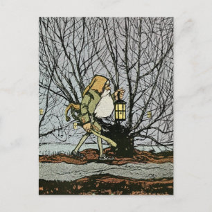 Zwerg mit Lattern Postkarte