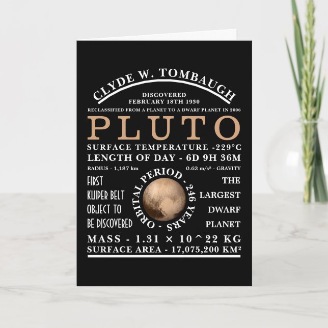 Zwerg Planet Pluto Detaillierte Astronomie Karte (Vorderseite)