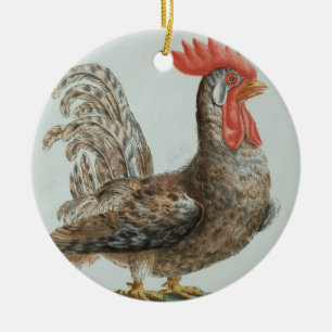 Zwergartiger junger Hahn, c.1767-76 (Hand farbiger Keramik Ornament