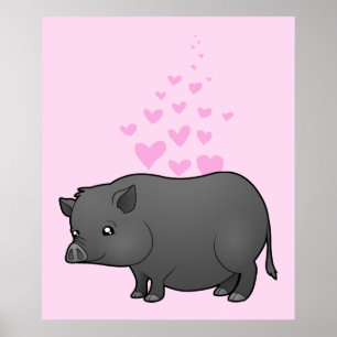 Zwergen-Schwein Liebe Poster