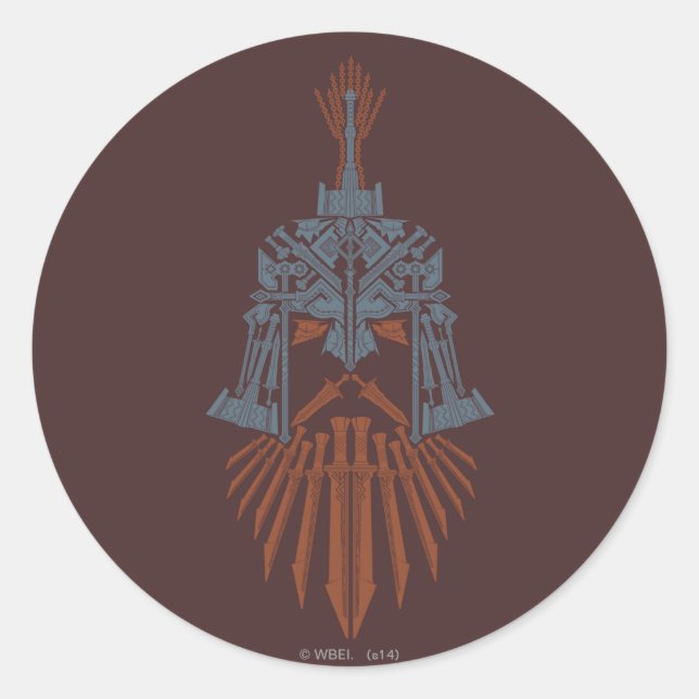 Zwergenwaffenhelm-Symbol Runder Aufkleber (Vorderseite)