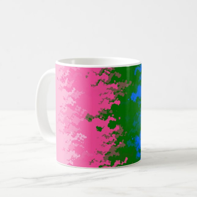 Zwergfahne, Abstrakte, omniromantische Flagge Kaffeetasse (Vorderseite Links)