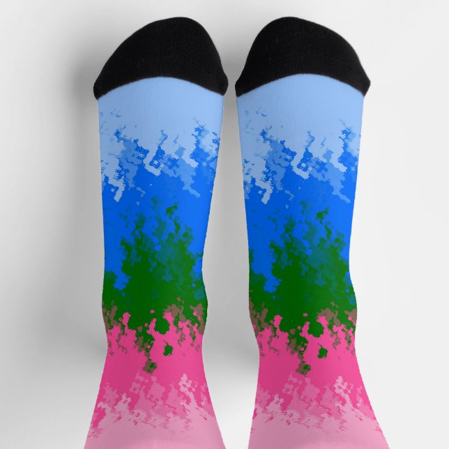 Zwergfahne, Abstrakte, omniromantische Flagge Socken (Oben)