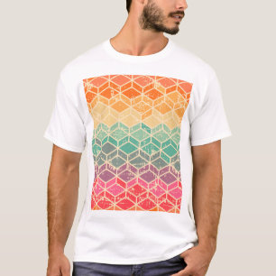 Zwerggeometrische Grunge Nahtloses Muster T-Shirt