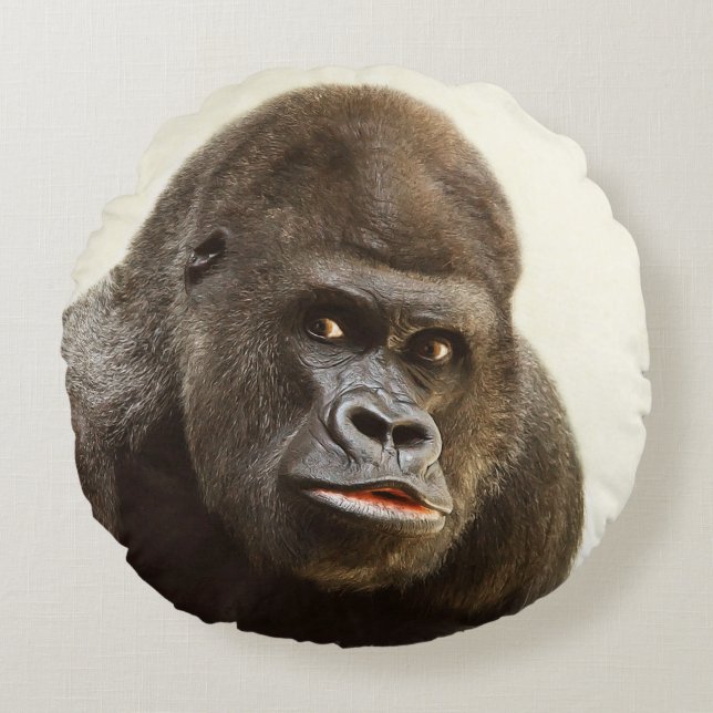 Zwergkissen von Funny Gorilla Rundes Kissen (Vorderseite)