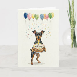 Zwergpinscher Geburtstag Hund Mama Min Pin Torte Karte