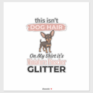 Zwergpinscher Glitter Lustiges Hund-Shirt Design_ Aufkleber