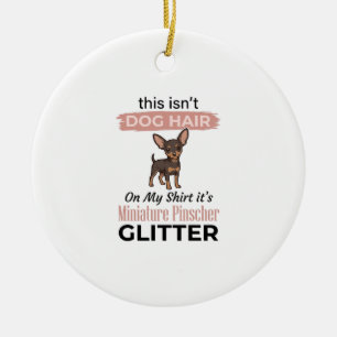Zwergpinscher Glitter Lustiges Hund-Shirt Design_ Keramik Ornament