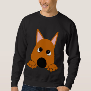 Zwergpinscher Hirschrot spähender Cartoon Sweatshirt
