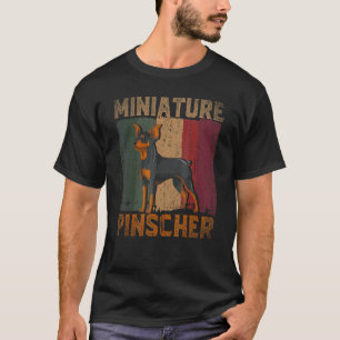 Zwergpinscher-Hundebesitzer Hund Retro Min Pinsch T-Shirt