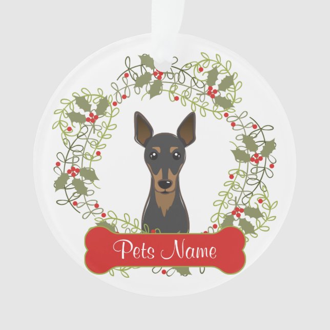 Zwergpinscher-kundengerechte Verzierung Ornament (Vorderseite)