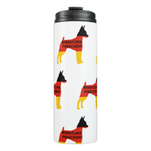 Zwergpinscher Name Flagge Silhouette Thermosbecher