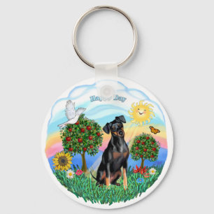 Zwergpinscher (natürliche Ohren) Schlüsselanhänger