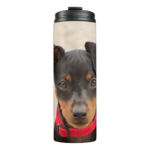 Zwergpinscher-Schwarz und Rost Thermosbecher