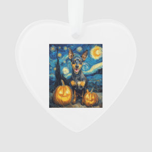 Zwergpinscher Süßer Hund Halloween Jack O Lante Ornament