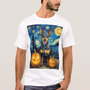 Zwergpinscher Süßer Hund Halloween Jack O Lante T-Shirt