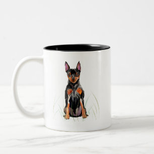 Zwergpinscher Tasse, Min Pin Hund Kaffee Zweifarbige Tasse