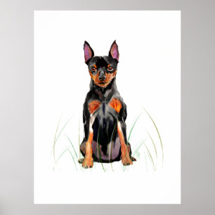 Zwergpinscher Wandkunst Poster, Min Pin Druck Poster
