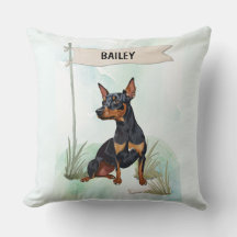 Zwergpinscher Wasserfarbe Personalisierter Hund