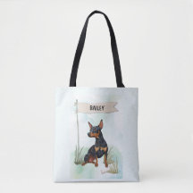 Zwergpinscher Wasserfarbe Personalisierter Hund
