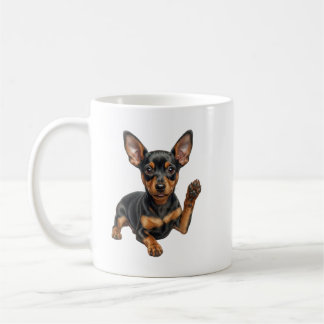 Zwergpinscher-Welpe Min Pin Hund Papa Mama Hallo Kaffeetasse