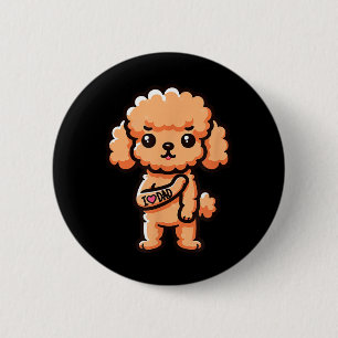 Zwergpudel Ich liebe Papa Lustiges Hundetattoo _1 Button