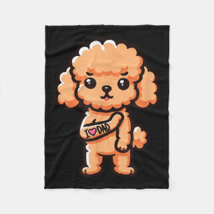Zwergpudel Ich liebe Papa Lustiges Hundetattoo _1 Fleecedecke