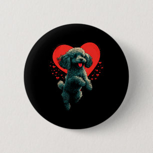 Zwergpudel-Liebesherz für den Valentinstag auf Pud Button
